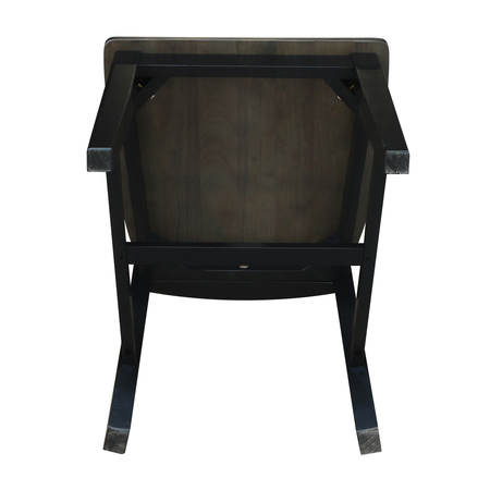 International Concepts Set of 2 Ava Chairs, Coal-Black/washed black C75-13P
